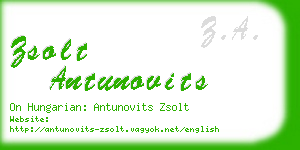 zsolt antunovits business card